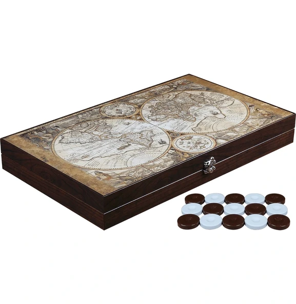 Trendy Deri Haritalı Tavla ürün görseli 1