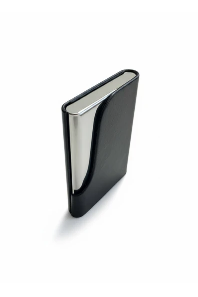 Siyah Kartvizitlik Kartlık Cüzdan Metal Kasa Mıknatıslı İçi Kaymaz Kullanışlı ürün görseli 1