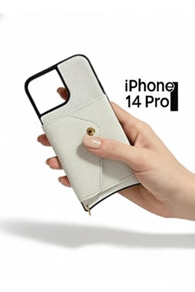 Cep telefonu kılıfı Cüzdanlı Beyaz Deri Görünümlü ürün görseli 1