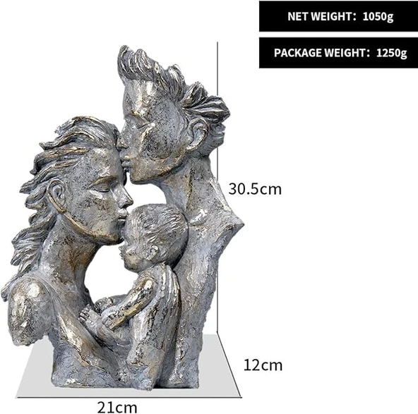 Üçlü Aşık Heykeli Biblo Süs Eşyası Dekoratif - Resim 3