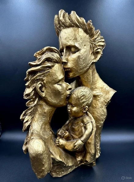 Üçlü Aşık Heykeli Biblo Süs Eşyası - Resim 2