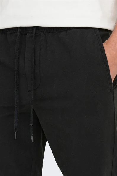 Only & Sons   ONSLINUS TAPER 0183 PANT NOOS Erkek Siyah Pantolon - 22029765 - Resim 5