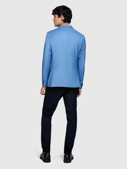 Streç Pamuklu Kemer Delikli Slim Fit Pantolon Erkek Siyah Pantolon - 324P4AIHSF021 - Resim 3