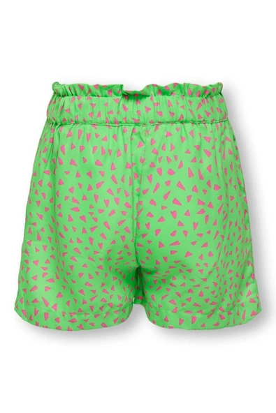 Only   KOGLINO AOP PAPERBAG SHORTS PTM Kadın Yeşil Şort - 15296852 - Resim 2