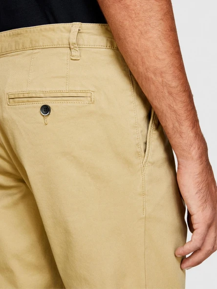 Sisley   Slim Fit Vintage Efekt Chino Pantolon Erkek Bej T-Shirt - 323A4DM6SF02Y ürün görseli 1