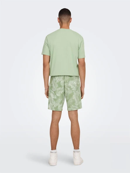 Only & Sons   ONSPERRY LIFE REG LEAF SHORTS Erkek Yeşil Şort - 22025285 - Resim 4