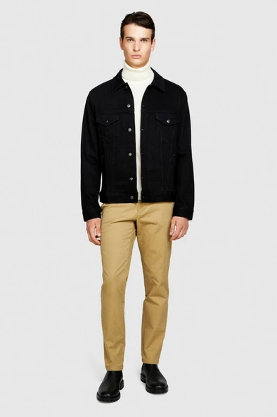 Sisley   Esnek Slim Fit Chino Pantolon Erkek Bej T-Shirt - 323A4JGCSF03E - Resim 11