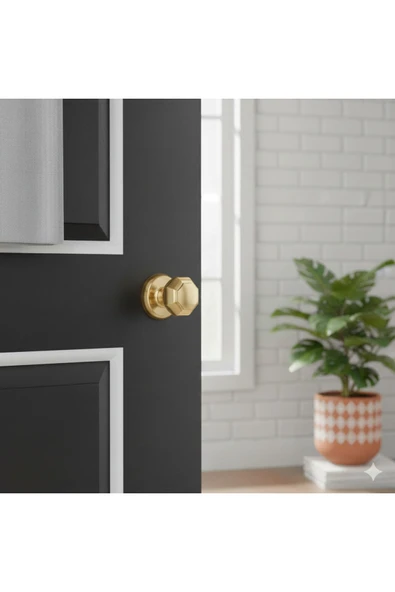 KRİSTAL AYNALI KAPI TOKMAĞI TOKMAK ALBİRİFİN SATEN RENK ürün görseli 1