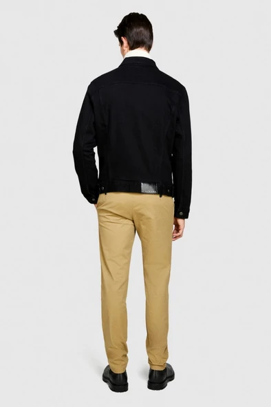 Sisley   Esnek Slim Fit Chino Pantolon Erkek Bej T-Shirt - 323A4JGCSF03E - Resim 7