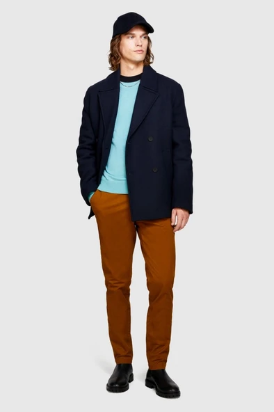Sisley   Esnek Slim Fit Chino Pantolon Erkek Kahverengi T-Shirt - 323A4JGCSF03E - Resim 11