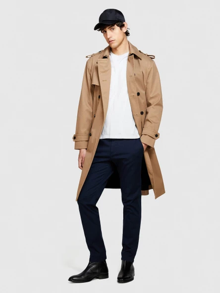 Sisley   Streç Pamuklu Kemer Delikli Slim Fit Pantolon Erkek Lacivert Pantolon - 324P4AIHSF021 ürün görseli 1