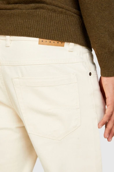 Stockholm Slim Fit Denim Pantolon Erkek Beyaz Pantolon - 323A4OH2SE01P - Resim 9