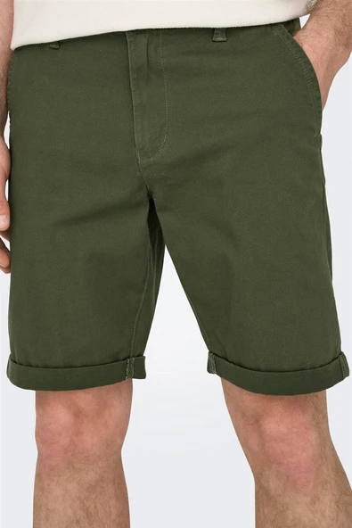 ONSPETER LIFE REGULAR 0013 SHORTS NOOS Erkek Yeşil Şort - 22027905 - Resim 3