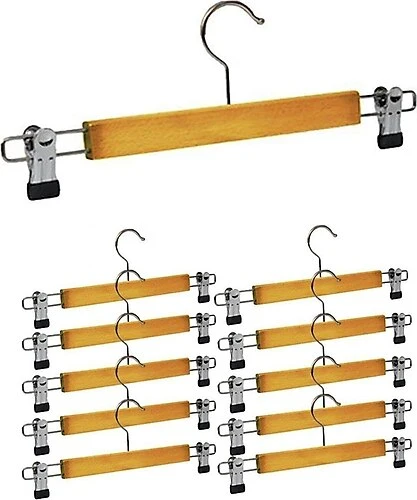 10 ADET AHŞAP METAL UÇLU PANTOLON VE ETEK ASKISI (5332) ürün görseli 1