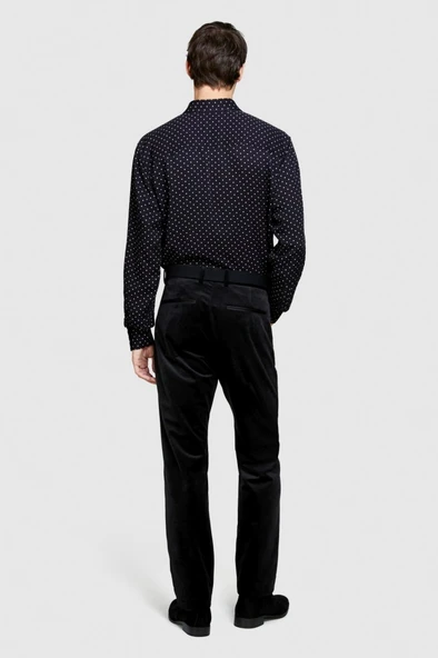 %100 Viskoz Regular Fit Puantiyeli Gömlek Erkek Renkli Gömlek - 323A5W7SLQ06M - Resim 7