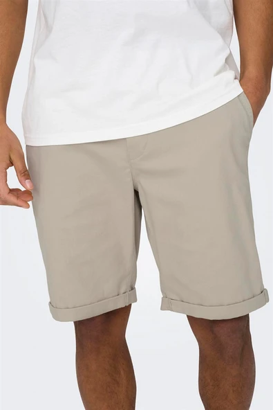 Only & Sons   ONSPETER LIFE REGULAR 0013 SHORTS NOOS Erkek Bej Şort - 22027905 - Resim 4