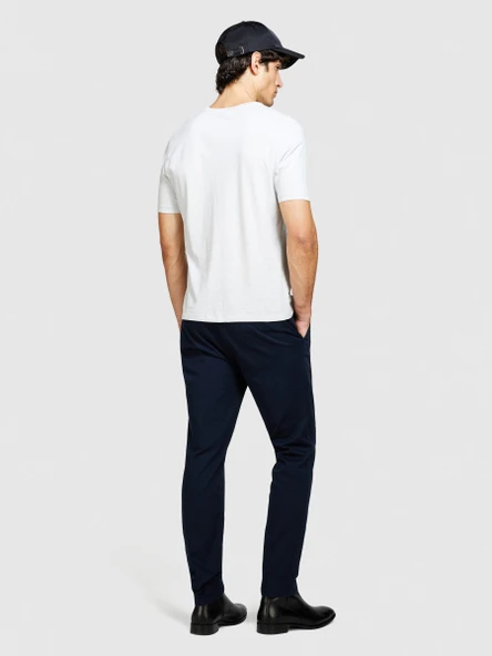 Sisley   Streç Pamuklu Kemer Delikli Slim Fit Pantolon Erkek Lacivert Pantolon - 324P4AIHSF021 - Resim 5