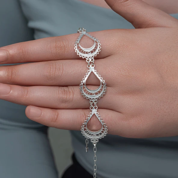 Gümüş Ay Dansı Telkari Kadın Bileklik ürün görseli 1