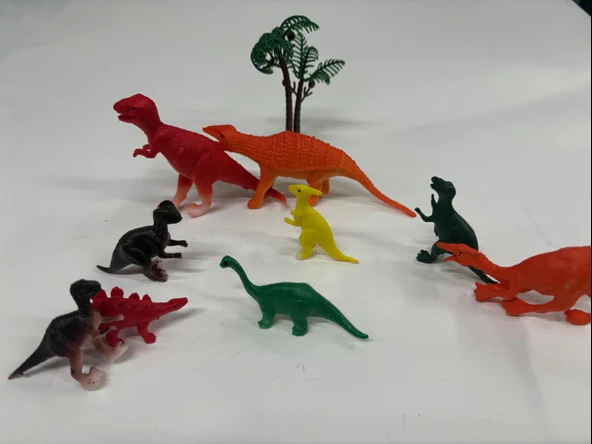 Plastik Oyuncak Dinozor Seti Dinozorlar 10 Parça Dinazor Çok Renkli Hayvan Figürü - Resim 3