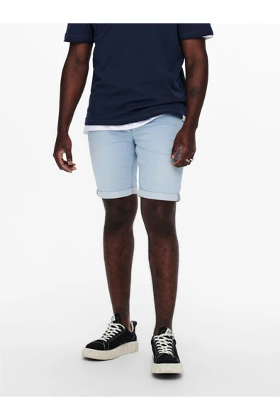 Only & Sons   ONSPLY LB JOG 8587 PIM DNM SHORTS NOOS Erkek Mavi Şort - 22018587 - Resim 2