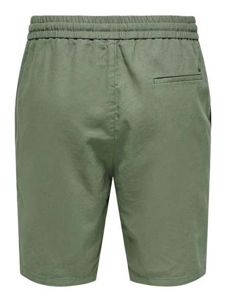 Only & Sons   ONSLINUS 0007 COT LIN SHORTS NOOS Erkek Yeşil Şort - 22024967 - Resim 2