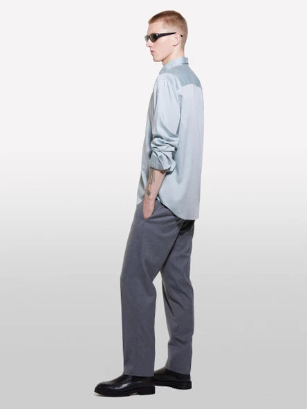 Liyosel ve Pamuk Karışımlı Normal Kesim Gömlek Erkek Mavi Gömlek - 324A5SEQSQ049 ürün görseli 1