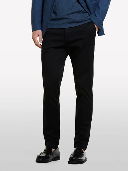 Pamuk Karışımlı Dar Kesim Chino Pantolon Erkek Siyah Pantolon - 325P4AIHSF021 - Resim 4