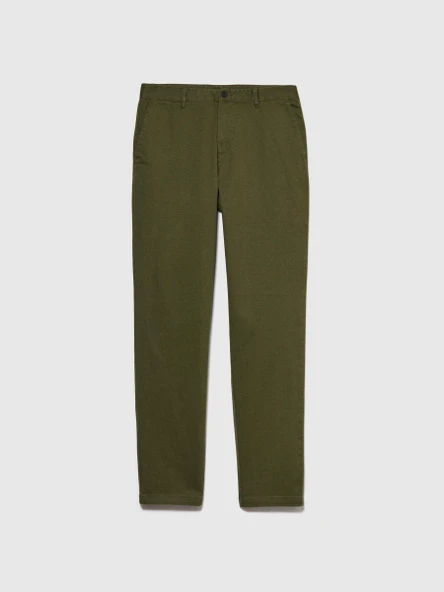 Sisley   Streç Pamuklu Kemer Delikli Slim Fit Denim Chino Pantolon Erkek Lacivert Pantolon - 324P4HJTSF03N - Resim 4