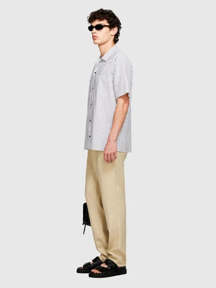 Sisley   %100 Keten Slim Comfort Fit Pantolon Erkek Bej Pantolon - 325P4AGHSF049 - Resim 3