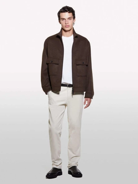 Sisley   Pamuk Karışımlı Dar Kesim Cepli Kadife Chino Pantolon Erkek 0L8 Pantolon - 324A41ZNSF04R ürün görseli 1