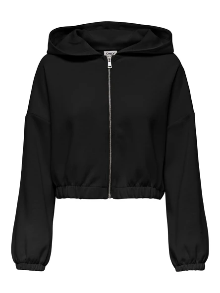 ONLSCARLETT LIFE LS ZIP HOOD SWT NOOS Kadın Siyah Sweatshirt - 15346449 - Resim 7