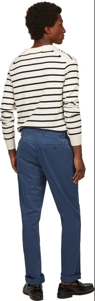 Tommy Hilfiger   DENTON CHINO SATIN Erkek Mavi Pantolon - MW0MW37873 - Resim 11