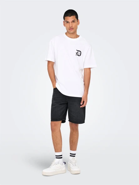 Only & Sons   ONSEDGE BLACK 2047 TAI DNM SHORTS NOOS Erkek Siyah Şort - 22032047 - Resim 7