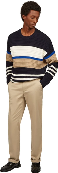 Tommy Hilfiger   DENTON CHINO SATIN Erkek Bej Pantolon - MW0MW37873 - Resim 7