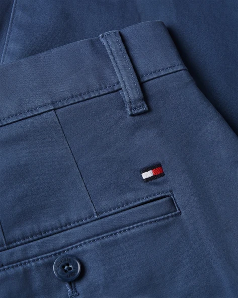 Tommy Hilfiger   DENTON CHINO SATIN Erkek Mavi Pantolon - MW0MW37873 - Resim 7