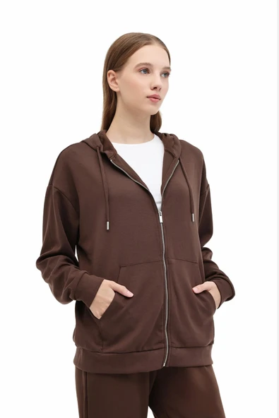 WB CARLA-H GINSEN 5PR Kadın Kahverengi Sweatshirt - 102031375 ürün görseli 1