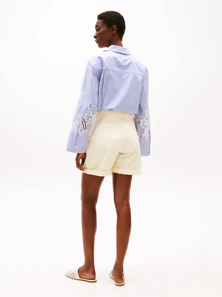 Tommy Hilfiger   CO BLEND GMD CHINO SHORT Kadın Sarı Şort - WW0WW42457 - Resim 5