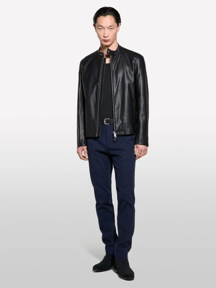 Sisley   Streç Pamuklu Logolu Slim Fit Chino Pantolon Erkek Lacivert Pantolon - 325P41C4SF052 - Resim 6