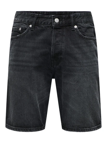 Only & Sons   ONSEDGE BLACK 2047 TAI DNM SHORTS NOOS Erkek Siyah Şort - 22032047 ürün görseli 1