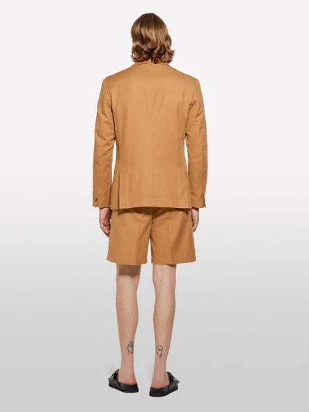 Sisley   %100 Pamuk Yırtmaç Detaylı Regular Fit Bermuda Şort Erkek Kahverengi Şort - 325P4GJ0S9018 - Resim 2