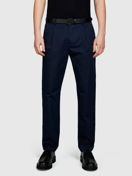 %100 Pamuk Önü Pileli Dar Paça Pantolon Erkek Lacivert Pantolon - 324P4FBHSF03U ürün görseli 1