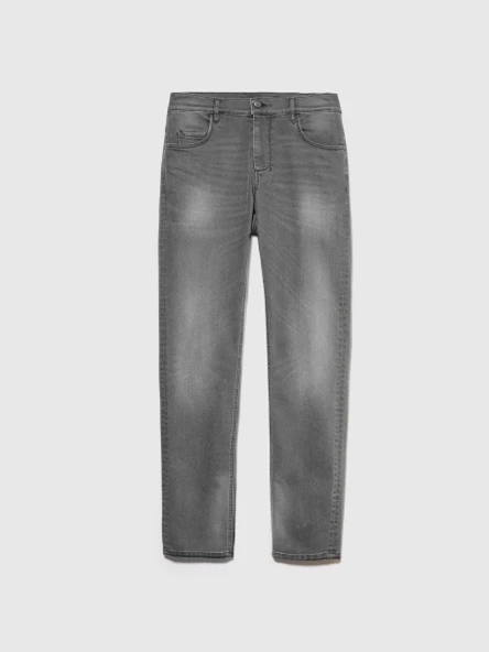 Sisley   Pamuk Karışımlı Yıkama Efektli Skinny Fit Denim Pantolon Erkek Siyah Pantolon - 324P4Y7V576L9 - Resim 6