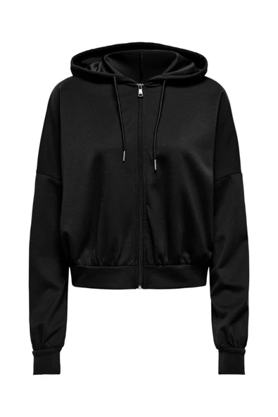 ONLALINA LIFE L/S ZIP HOOD BOX CC SWT Kadın Siyah Sweatshirt - 15339813 ürün görseli 1