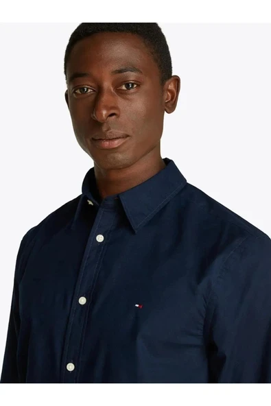 FLEX POPLIN KENT COLLAR SF SHIRT Erkek Mavi Gömlek - MW0MW38137 - Resim 2