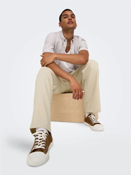 ONSWILL 0292 LOOSE STRING PANT NOOS Erkek Gri Pantolon - OS22033466 - Resim 5