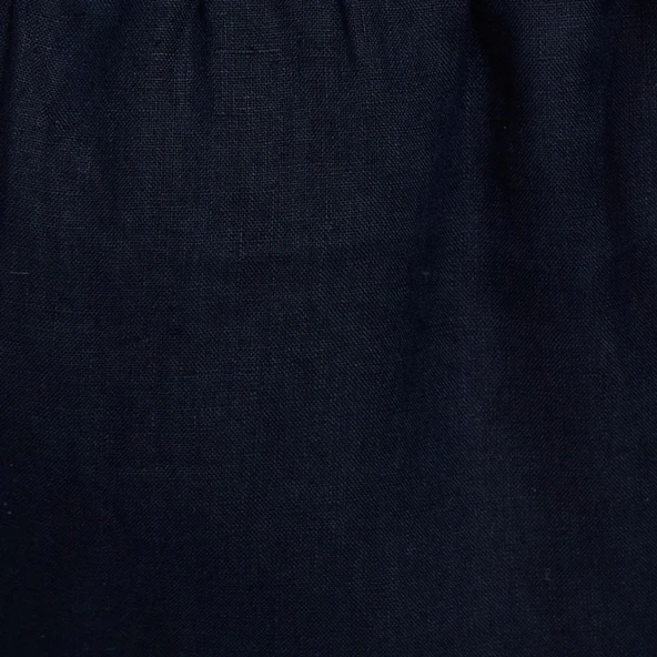 %100 Keten Beli Büzgülü İpli Slim Confort Fit Pantolon Erkek Lacivert Pantolon - 324P4AGHSF043 - Resim 8