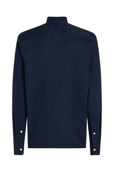 FLEX POPLIN KENT COLLAR SF SHIRT Erkek Mavi Gömlek - MW0MW38137 - Resim 6