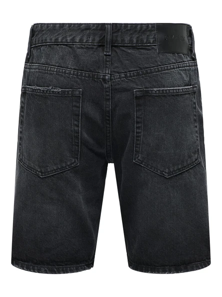 Only & Sons   ONSEDGE BLACK 2047 TAI DNM SHORTS NOOS Erkek Siyah Şort - 22032047 - Resim 2
