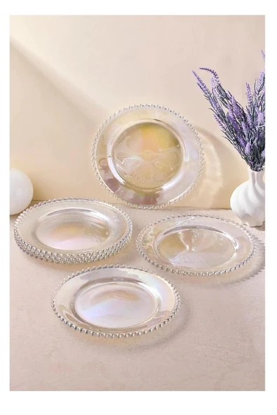 Perotti 17066 Luster  Pasta Tabağı Cam Boncukbağı 6Lı ürün görseli 1