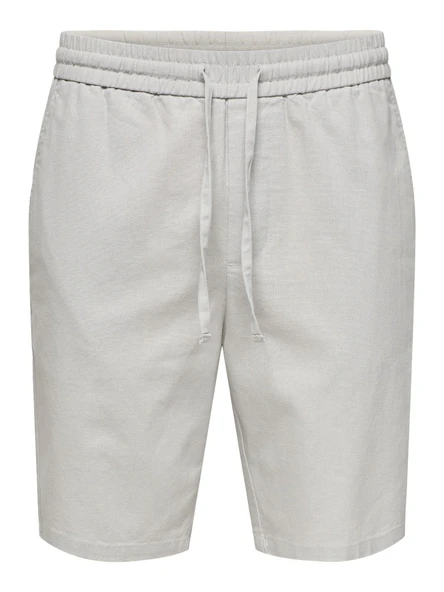 ONSLINUS 0007 COT LIN SHORTS NOOS Erkek Gri Şort - 22024967 ürün görseli 1